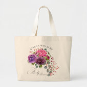 Dertig en Fabulous Elegant Floral 30th Birthday Grote Tote Bag (Voorkant)