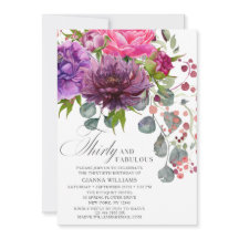 Dertig en Fabulous Elegant Floral 30th Birthday