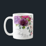 Dertig en Fabulous Elegant Floral 30th Birthday Koffiemok<br><div class="desc">Dertig en Fabulous Elegant Floral 30th Birthday Coffee Mugs is voorzien van een stijlvolle waterverf bloem in roze,  paarse en woedende stijl met groen. Voeg gewoon je aangepaste tekst toe voor je dertigste verjaardagsfeestje. Gepersonaliseerd door de tekst in de tekstvakjes uit te geven verstrekt. Ontworpen door ©Evco Studio www.zazzle.com/store/evcostudio</div>