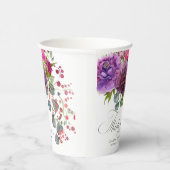 Dertig en Fabulous Elegant Floral 30th Birthday Papieren Bekers (Rechts)