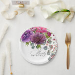 Dertig en Fabulous Elegant Floral 30th Birthday Papieren Bordje<br><div class="desc">Dertig en Fabulous Elegant Floral 30th Birthday Paper Party Borden zijn voorzien van een stijlvolle waterverf bloem in roze,  paarse en glanzende stijl. Ontworpen door ©Evco Studio www.zazzle.com/store/evcostudio</div>
