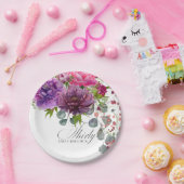 Dertig en Fabulous Elegant Floral 30th Birthday Papieren Bordje (Feest)