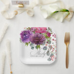 Dertig en Fabulous Elegant Floral 30th Birthday Papieren Bordje<br><div class="desc">Dertig en Fabulous Elegant Floral 30th Birthday Paper Party Borden zijn voorzien van een stijlvolle waterverf bloem in roze,  paarse en glanzende stijl. Ontworpen door ©Evco Studio www.zazzle.com/store/evcostudio</div>