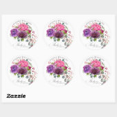 Dertig en Fabulous Elegant Floral 30th Birthday Ronde Sticker (Vel)