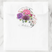 Dertig en Fabulous Elegant Floral 30th Birthday Ronde Sticker (Tas)