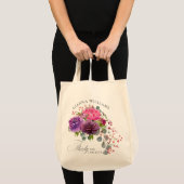 Dertig en Fabulous Elegant Floral 30th Birthday Tote Bag (Voorkant (product))