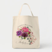 Dertig en Fabulous Elegant Floral 30th Birthday Tote Bag (Voorkant)