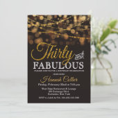 Dertig en Fabulous Glitter Verjaardagsuitnodiging Kaart (Staand voorkant)