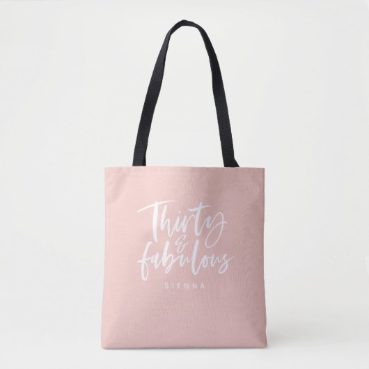Dertig en fantastisch roze script tekst tote bag (Voorkant)