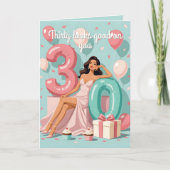 Dertig en fantastische moderne vrouw 30e verjaarda kaart (Voorkant)