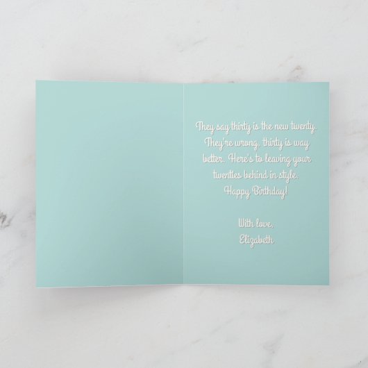 Dertig en fantastische moderne vrouw 30e verjaarda kaart (Binnen)