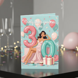 Dertig en fantastische moderne vrouw 30e verjaarda kaart