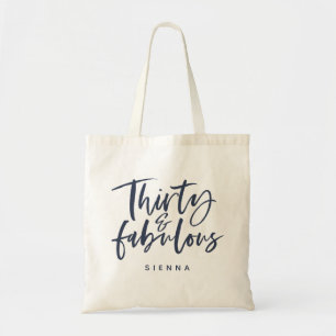 Dertig en fantastische tekst van het marine script tote bag
