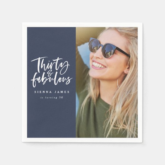 Dertig en fantastische verjaardagsfeestje foto ser servet (Voorkant)