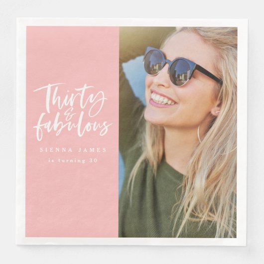 Dertig en fantastische verjaardagsfeestje foto ser servet (Voorkant)