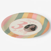 Dertig en Flirty Boho Roze Foto Verjaardagsfeest Papieren Bordje (Gekanteld)