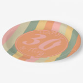 Dertig en Flirty Boho Roze Foto Verjaardagsfeest Papieren Bordje (Gekanteld)