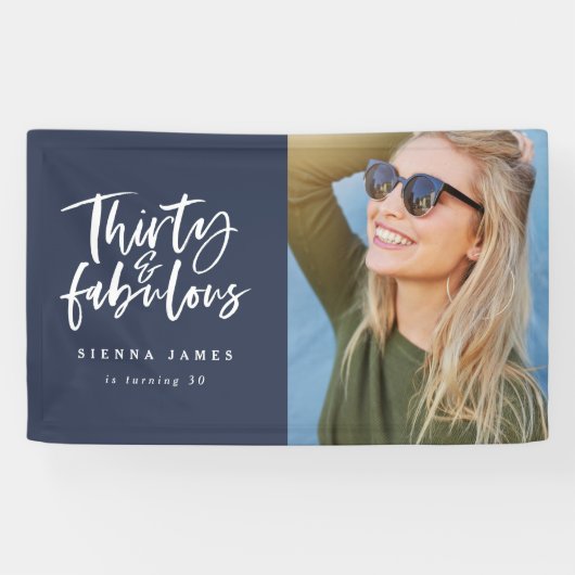 Dertig en geweldige verjaardagsbanner spandoek (Horizontaal)