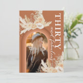 Dertig en verbluffend verbrand Sinaasappel Boho Bi Kaart (Staand voorkant)