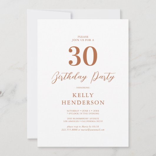 Dertig en verbluffend verbrand Sinaasappel Boho Bi Kaart (Achterkant)