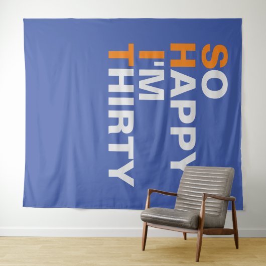 Dertig en zo gelukkig achtergrond wandkleed (In Situ (horizontaal))