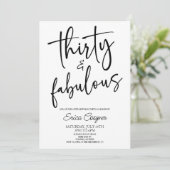 Dertig & Fabulous Minimaal 30e Verjaardagsfeest Kaart (Staand voorkant)