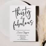 Dertig & Fabulous Minimaal 30e Verjaardagsfeest Kaart<br><div class="desc">Dit is een Dertig & Fabulous Minimalistisch Zwart Wit 30ste Verjaardagsfeestuitnodiging!</div>