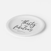 Dertig & Fabulous Minimalistisch 30e Verjaardagsfe Papieren Bordje (Gekanteld)