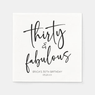 Dertig & Fabulous Minimalistisch 30e Verjaardagsfe Servet