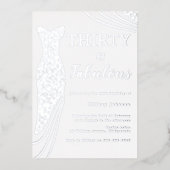 Dertig & Fabulous! Zilveren jurk 30e verjaardag Folie Uitnodiging (Voorkant)