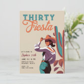 Dertig Fiesta Retro Land Western 30e Verjaardag Kaart (Staand voorkant)
