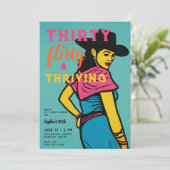 Dertig Flirtend Bloeiend Western Comic 30e Verjaar Kaart (Staand voorkant)