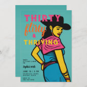 Dertig Flirtend Bloeiend Western Comic 30e Verjaar Kaart (Voorkant / Achterkant)