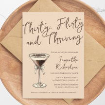 Dertig, Flirtend en Bloeiend Cocktail 30e Verjaard