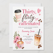Dertig Flirterig Gecaffeïneerde 30e Verjaardag Kaart (Voorkant)