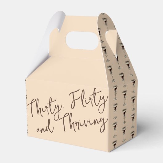 Dertig flirterige en bloeiende cocktail 30e verjaa bedankdoosjes (Voorkant Zijde)