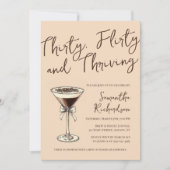 Dertig flirterige en bloeiende cocktail 30e verjaa kaart (Voorkant)