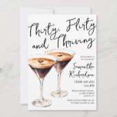 Dertig flirterige en bloeiende cocktail 30e verjaa kaart (Voorkant)