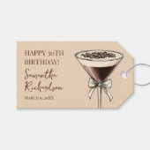 Dertig flirterige en bloeiende gelukkige 30e verja cadeaulabel (Voorkant (Horizontaal))