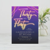 Dertig Flirty 30ste verjaardag uitnodiging (Staand voorkant)