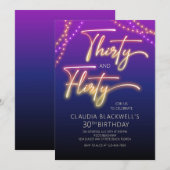 Dertig Flirty 30ste verjaardag uitnodiging (Voorkant / Achterkant)