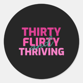 Dertig Flirty en bloeiende 30 AF Py Ronde Sticker