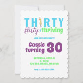 Dertig Flirty en bloeiende 30e Verjaardag Uitnodig Kaart (Voorkant)