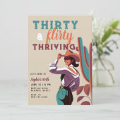 Dertig Flirty Retro Land Western 30e Verjaardag Kaart (Staand voorkant)