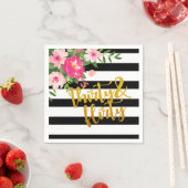 Dertig & Flirty servet - zwart/witte strepen (Insitu)