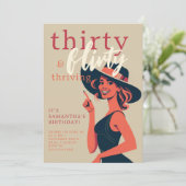 Dertig Flirty Thriving 50s 60s Retro 30th Verjaard Kaart (Staand voorkant)