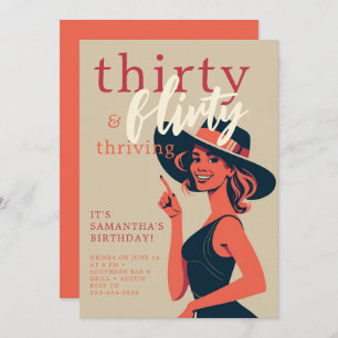 Dertig Flirty Thriving 50s 60s Retro 30th Verjaard Kaart