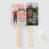 Dertig Flirty & Thriving gepersonaliseerde foto Handwaaier (Voorkant en achterkant)