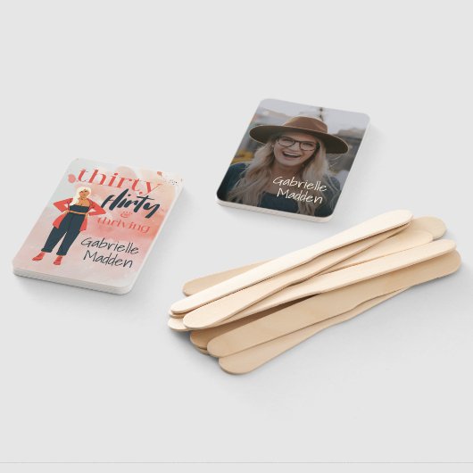 Dertig Flirty & Thriving gepersonaliseerde foto Handwaaier (Niet-gemonteerd)