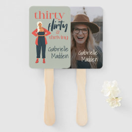 Dertig Flirty & Thriving gepersonaliseerde foto Handwaaier